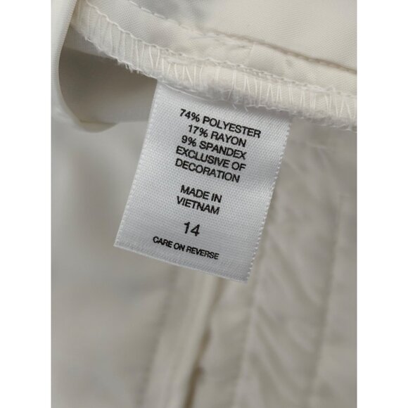 NWT New York & Company Pants 14 White Lace High Waist Super Slim Quiet Luxury - Picture 10 of 15